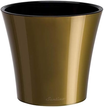 Gardenera 5.3" ARTE Self Watering Planter in GOLD/BLACK - Indoor Flower Pot for All House Plants, Flowers, Herbs, Succulents, Orchideas, Dahlias and African Violets