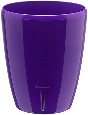 Santino 5.5 Inch ORCHIDEA Self Watering Pots for Orchids in Violet - Decorative Wicking Planter with w/Great Aerification, Drainage and Water Level Indicator