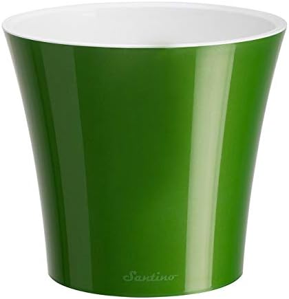 Santino Self Watering Planter Arte 5.3 Inch Green-Gold/White Flower Pot