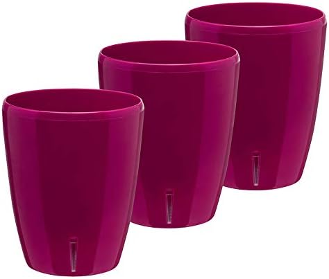 Gardenera 5.9" ORCHIDEA Self Watering Pots for Orchids in LILAC (SET of 3) - Decorative Wicking Planter with w/Great Aerification, Drainage and Water Level Indicator