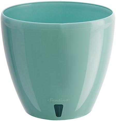 Santino, Self Watering Planter Deco 7.9 Inch,Jade, Indoor Decorative Flower Pot with Drainage Cartridge and Water Level Indicator