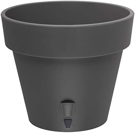 Gardenera 10.8" LATINA Self Watering Planter in GRAPHITE - Flower Pot with Bottom Watering and Water Level Indicator for Indoor/Outdoor use for All Plants, Flowers, Herbs