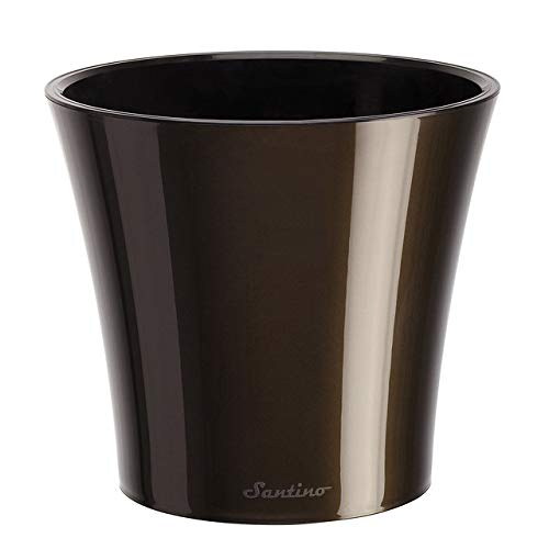 Gardenera 7.7" ARTE Self Watering Planter in BLACK-GOLD/BLACK - Indoor Flower Pot for All House Plants, Flowers, Herbs, Succulents, Orchideas, Dahlias and African Violets