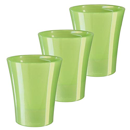 Gardenera 5.8" ARTE-DEA Self Watering Planters (SET of 3) in GREEN APPLE - Indoor Flower Pot for All House Plants, Flowers and Orchids