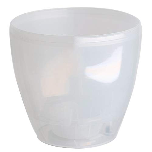 santino self watering planter deco 6.7 inch shade flower pot Santino, Self Watering Planter Deco 6.7 Inch, Transparent, Indoor Deco – Gardenera.com