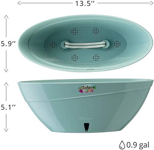 Santino Self Watering Planter CALIPSO L 13.5 Inch x H 5.1 Inch Transparent, Indoor Flower Pot for All House Plants, Flowers