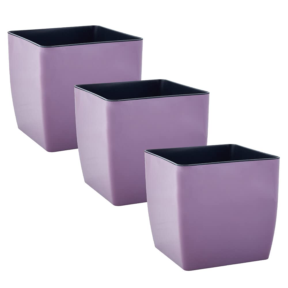 Gardenera ALEANA Planter - QUADRO Low - 8.7 Inch Flower Pot in Violet