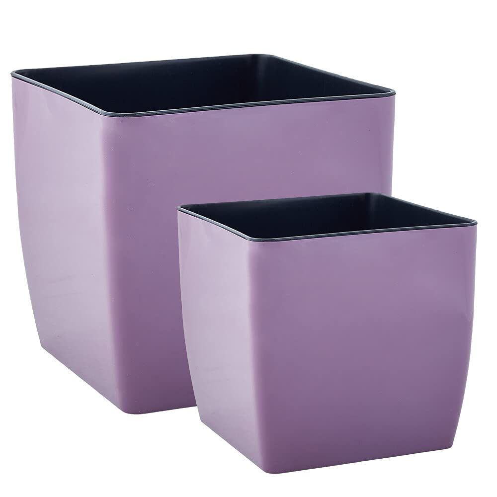 Gardenera ALEANA Planter - QUADRO Low - 6.3 Inch Flower Pot in Violet