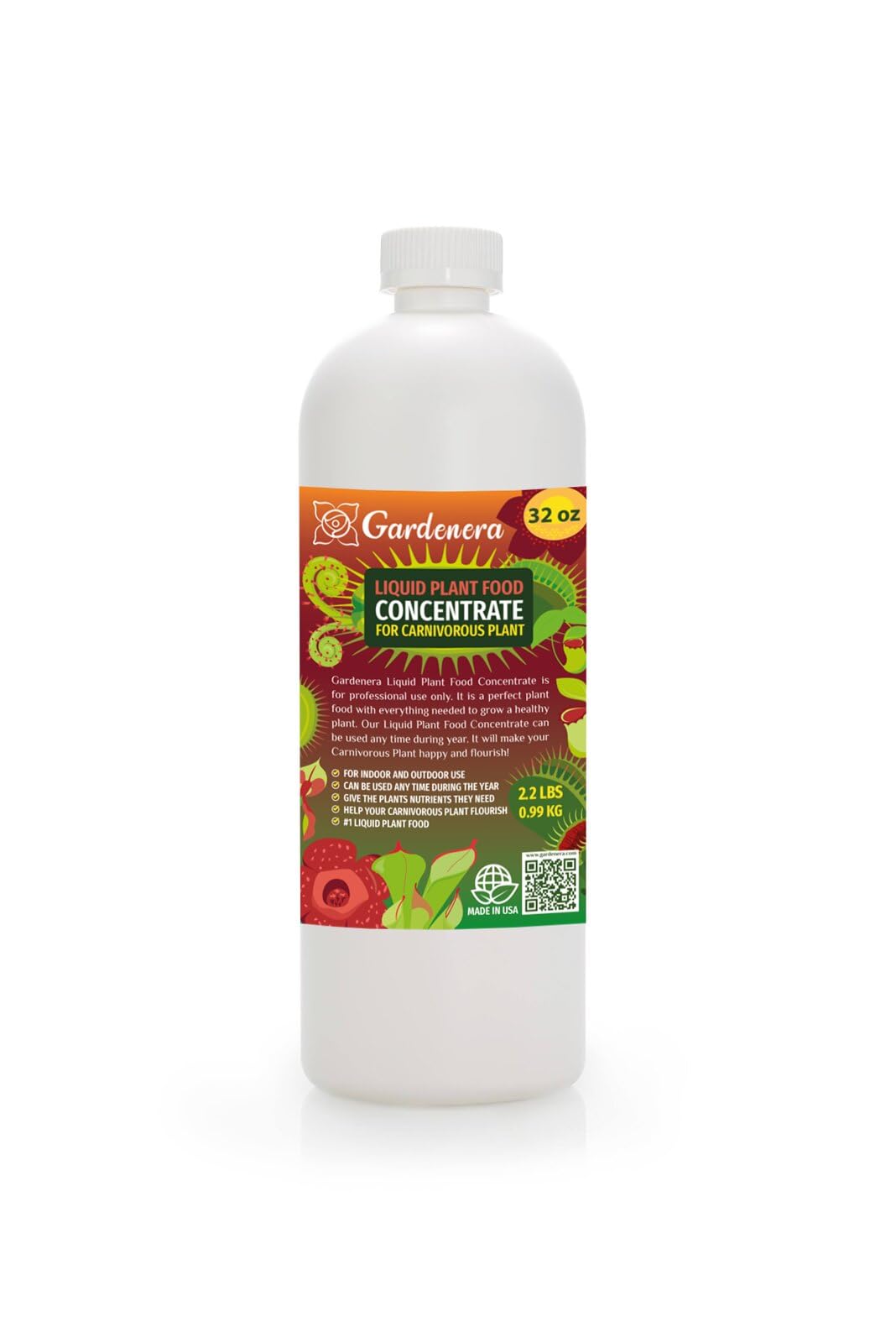 Gardenera Plant Growth Superfood for Carnivorous Plants with Vitamins & Minerals - Organic Plant Food Fertilizer - Micro-Fungi and Bio-Organisms for Carnivorous Plant Care & Growth Enhancement - 32oz