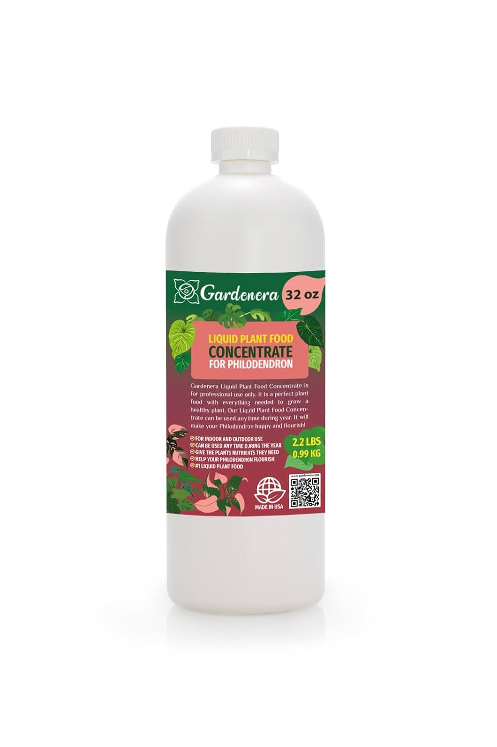 Gardenera Plant Growth Superfood for PHILODENDRON with 18 Vitamins & Minerals - Organic Plant Food Fertilizer - Micro-Fungi and Bio-Organisms for PHILODENDRON Plant Care & Growth Enhancement - 32oz