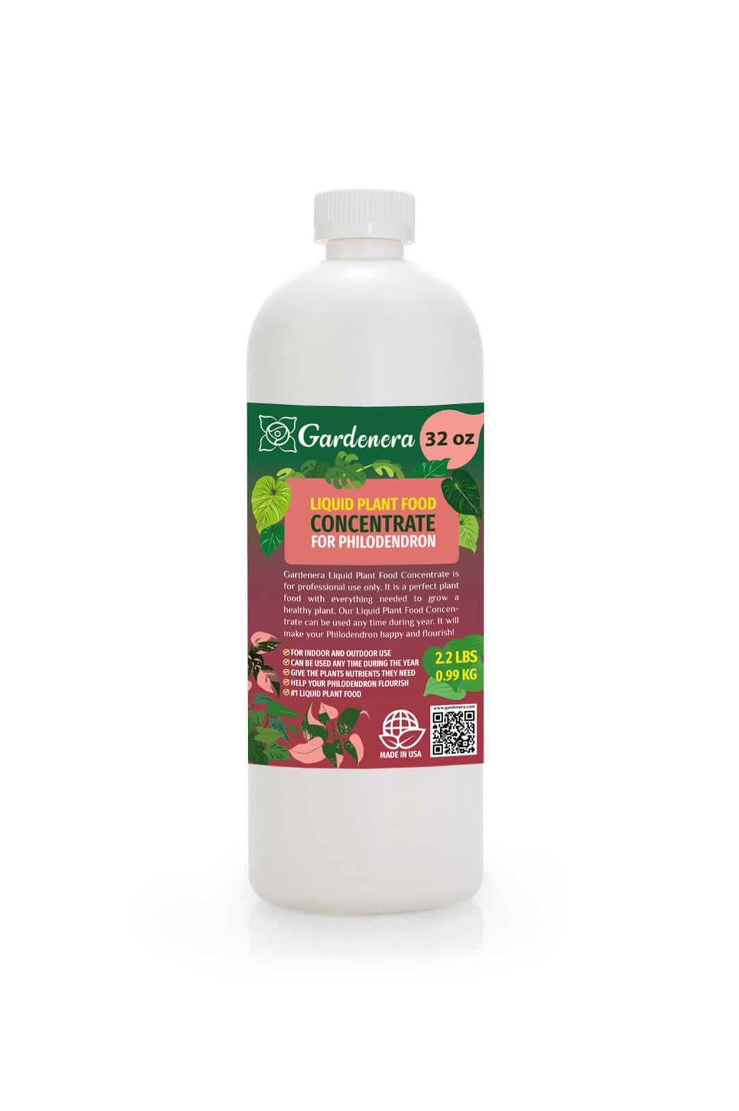 Gardenera Plant Growth Superfood for PHILODENDRON with 18 Vitamins & Minerals - Organic Plant Food Fertilizer - Micro-Fungi and Bio-Organisms for PHILODENDRON Plant Care & Growth Enhancement - 32oz