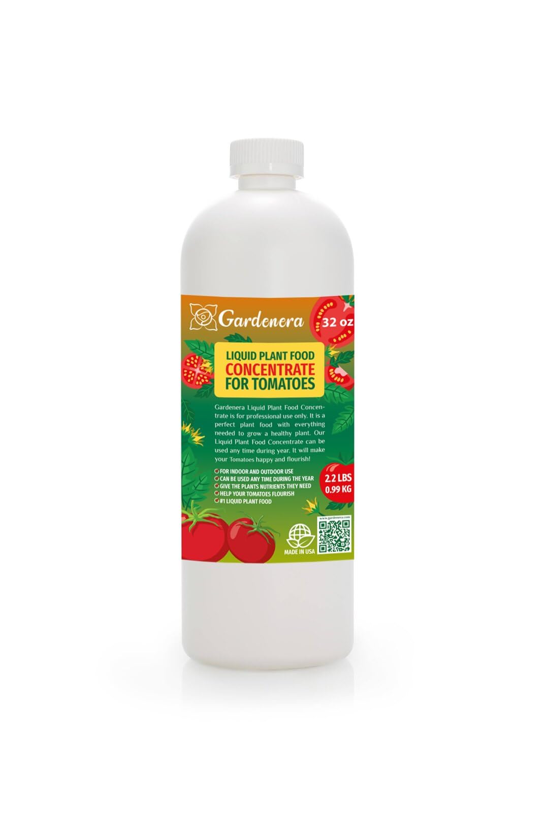 Gardenera Plant Growth Superfood for TOMATOES with 18 Essential Vitamins & Minerals - Organic Plant Food Fertilizer - Micro-Fungi and Bio-Organisms for TOMATO Plant Care & Growth Enhancement - 32oz