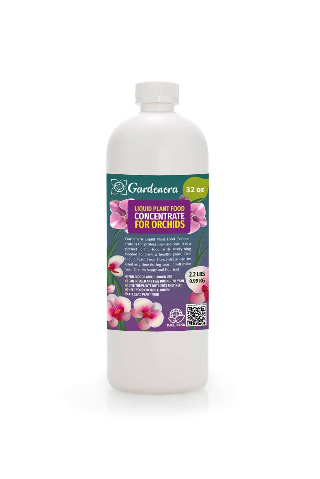 Gardenera Plant Growth Superfood for ORCHIDS with 18 Essential Vitamins & Minerals - Organic Plant Food Fertilizer - Micro-Fungi and Bio-Organisms for ORCHID Plant Care & Growth Enhancement - 32oz