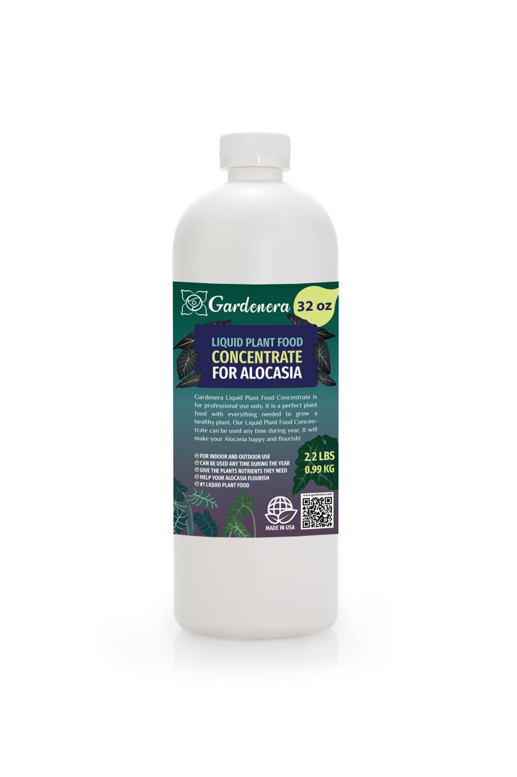 Gardenera Plant Growth Superfood for ALOCASIA with 18 Essential Vitamins & Minerals - Organic Plant Food Fertilizer - Micro-Fungi and Bio-Organisms for ALOCASIA Plant Care & Growth Enhancement - 32oz