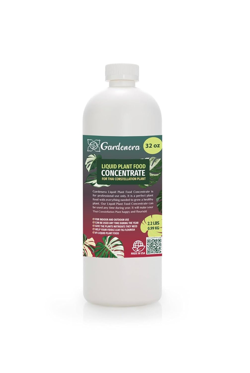 Gardenera Plant Growth Superfood for Thai Constellation with 18 Vitamins & Minerals - Organic Plant Food Fertilizer - Micro-Fungi and Bio-Organisms for Monstera Plant Care & Growth Enhancement - 32oz