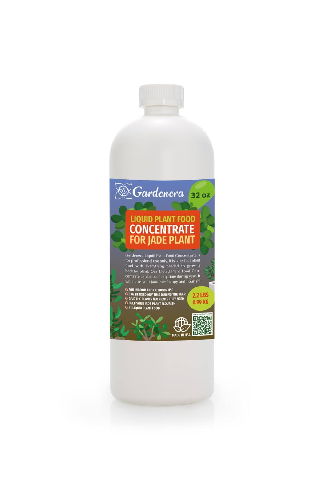 Gardenera Plant Growth Superfood for Jade Plant with 18 Essential Vitamins & Minerals - Organic Plant Food Fertilizer - Micro-Fungi and Bio-Organisms for Jade Plant Care & Growth Enhancement - 32oz