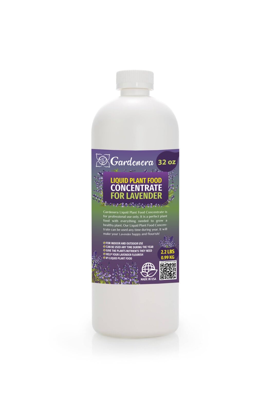 Gardenera Plant Growth Superfood for Lavender with 18 Essential Vitamins & Minerals - Organic Plant Food Fertilizer - Micro-Fungi and Bio-Organisms for Lavender Plant Care & Growth Enhancement - 32oz