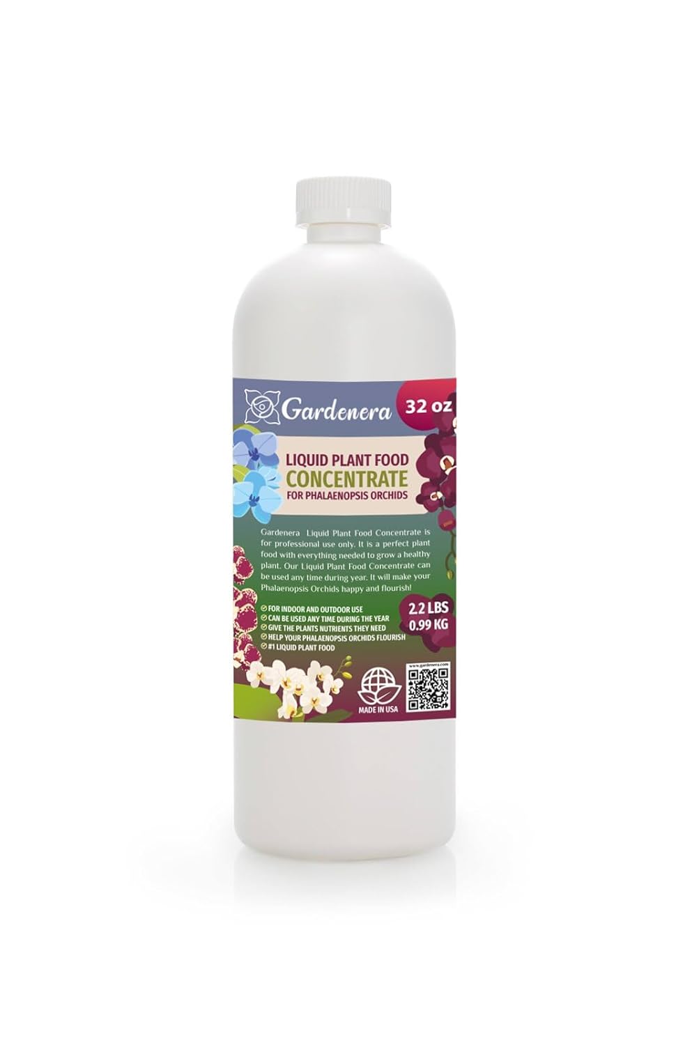 Gardenera Plant Growth Superfood for PHALAENOPSIS with 18 Key Vitamins & Minerals - Organic Plant Food Fertilizer - Micro-Fungi and Bio-Organisms for ORCHID Plant Care & Growth Enhancement - 32oz