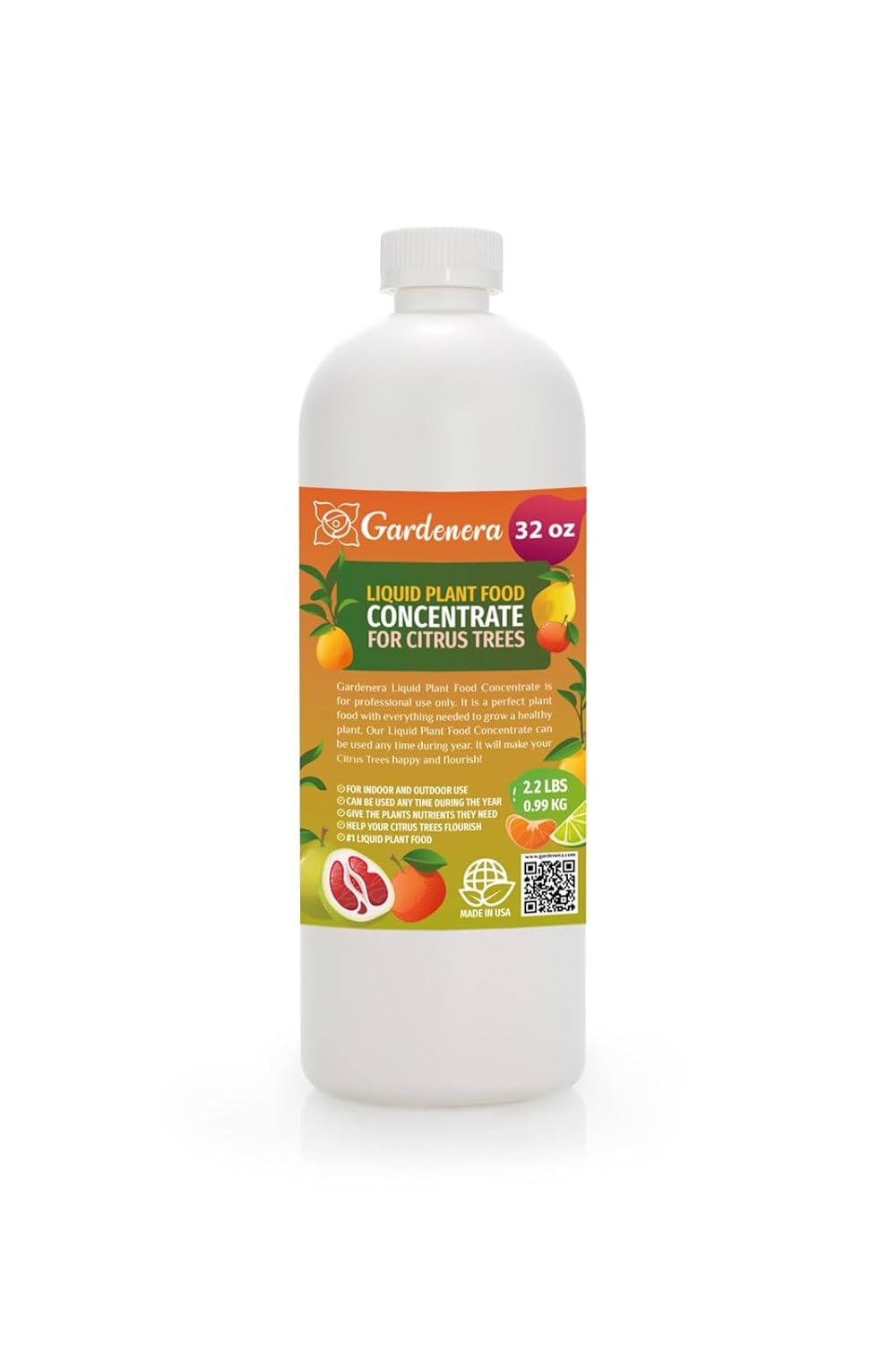 Gardenera Plant Growth Superfood for CITRUS Trees with 18 Key Vitamins & Minerals - Organic Plant Food Fertilizer - Micro-Fungi and Bio-Organisms for CITRUS Plant Care & Growth Enhancement - 32oz