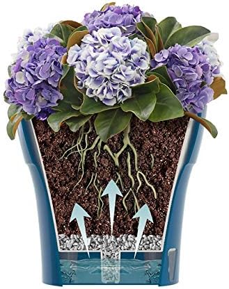 Gardenera 6.5" DALI Self Watering Planter in SMOKY GRAY-GRAY - Modern Flower Pot with Water Level Indicator for All House Plants, Flowers, Herbs, Succulents and Orchids