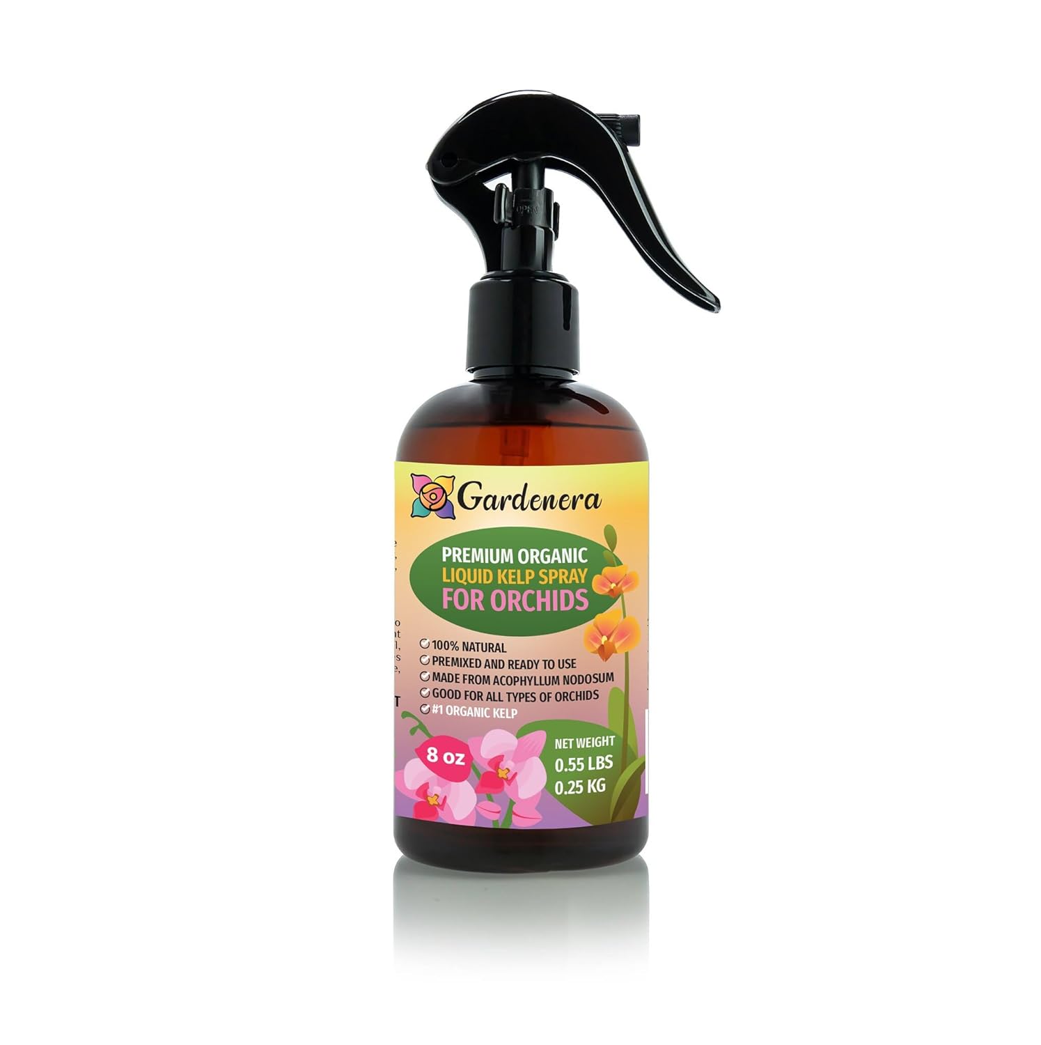 Gardenera Premium Organic Liquid Kelp Spray for ORCHIDS - 8 oz - Organic Superfood Spray for Enhancing Orchid Blooms and Growth