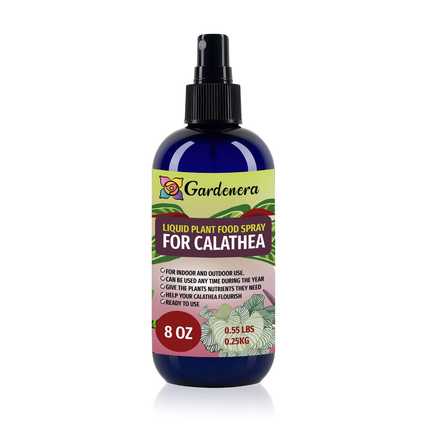 Gardenera Professional CALATHEA Superfood Spray Mist for Home Gardening | Micro-Fungi Enriched Fertilizer Mist for Healthy Leaves & Growth | 18 Essential Vitamins & Minerals for CALATHEA - 8oz