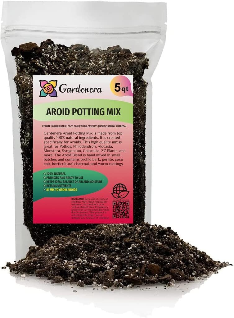 soilless potting mix for indoor plants PREMIUM Aroid Potting Mix - Soil Free Blend for Aroids - Growing Medium for House Plants by Gardenera