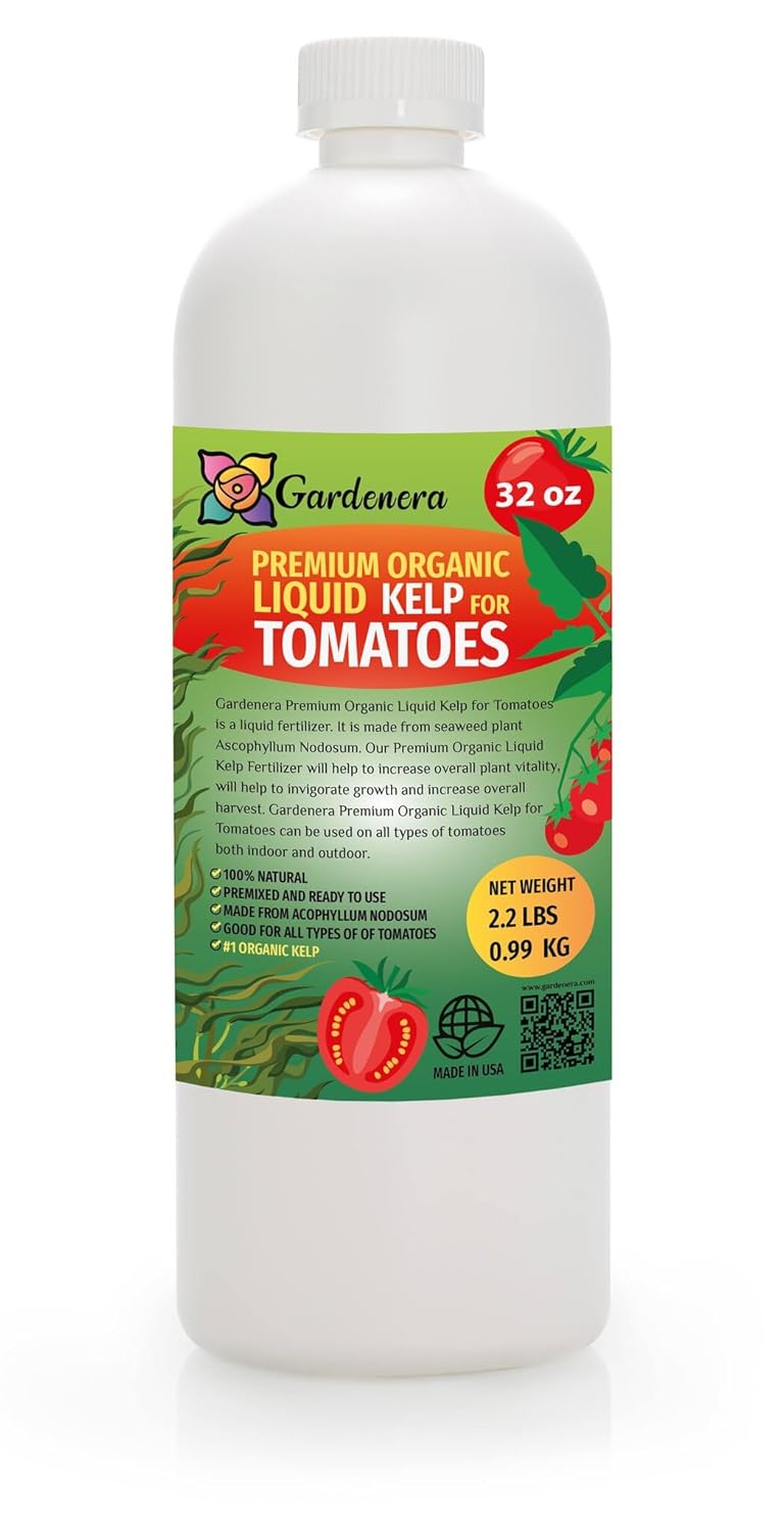 Premium Liquid Kelp Fertilizer for Juicy Tomatoes by Gardenera - 32 oz - Enhance Growth and Sweetness in Your Tomato Plants