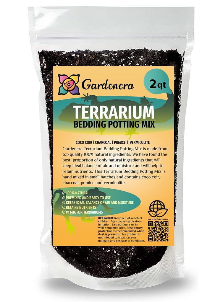 Elevate Your Terrariums with Gardenera Terrarium Potting Mix - Carefully Mixed Coco Coir, Charcoal, Pumice, and Vermiculite - 10 QUARTS