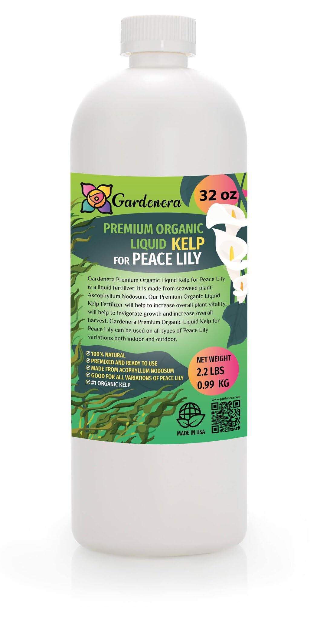 GARDENERA Concentrated Kelp & Seaweed Extract for Strong and Resilient Peace Lilies - 16 oz