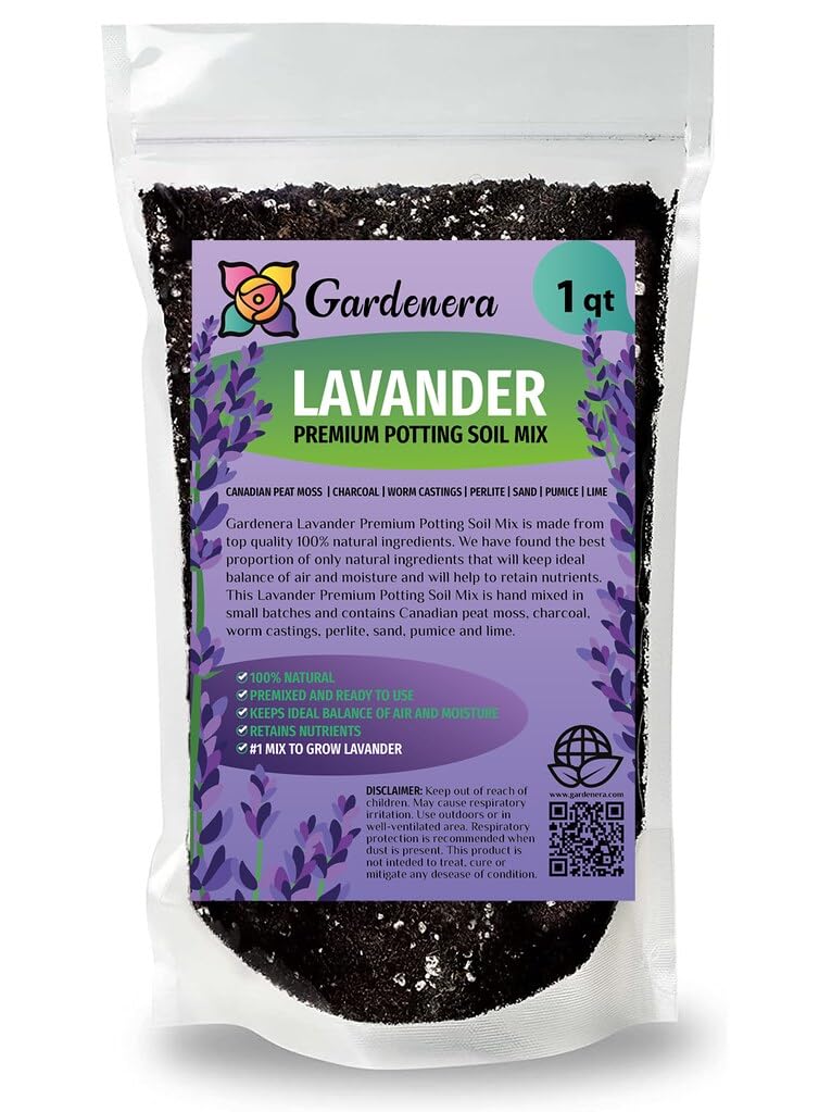 Gardenera Lavender Potting Mix - Create a Tranquil Garden Retreat with Thriving Lavender - 20 QUARTS