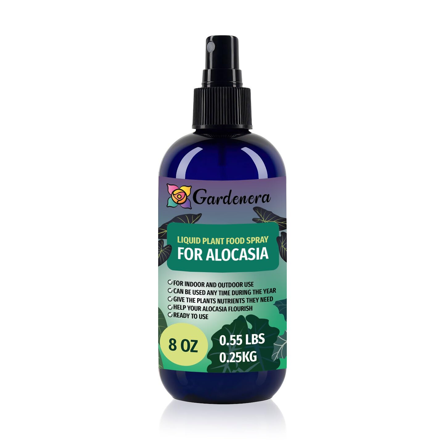 Gardenera Professional ALOCASIA Superfood Spray Mist for Home Gardening | Micro-Fungi Enriched Fertilizer Mist for Healthy Leaves & Growth | 18 Essential Vitamins & Minerals for ALOCASIA - 8oz