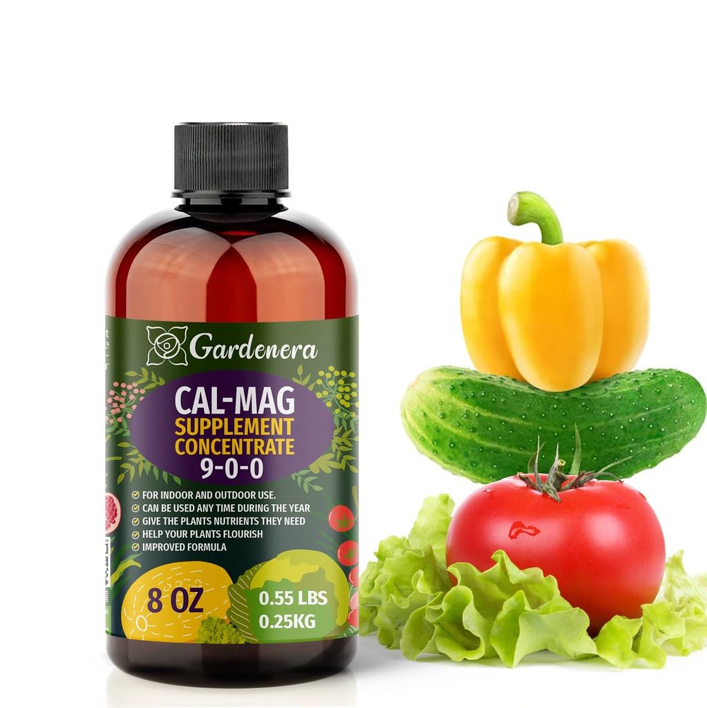 cal mag for pot plants Grade Organic Cal-Mag Plus Growing Fertilizer Concentrate: Calcium, Magnesium, Iron & Micronutrients Supplement for Plant Deficiencies (9-0-0 NPK) -