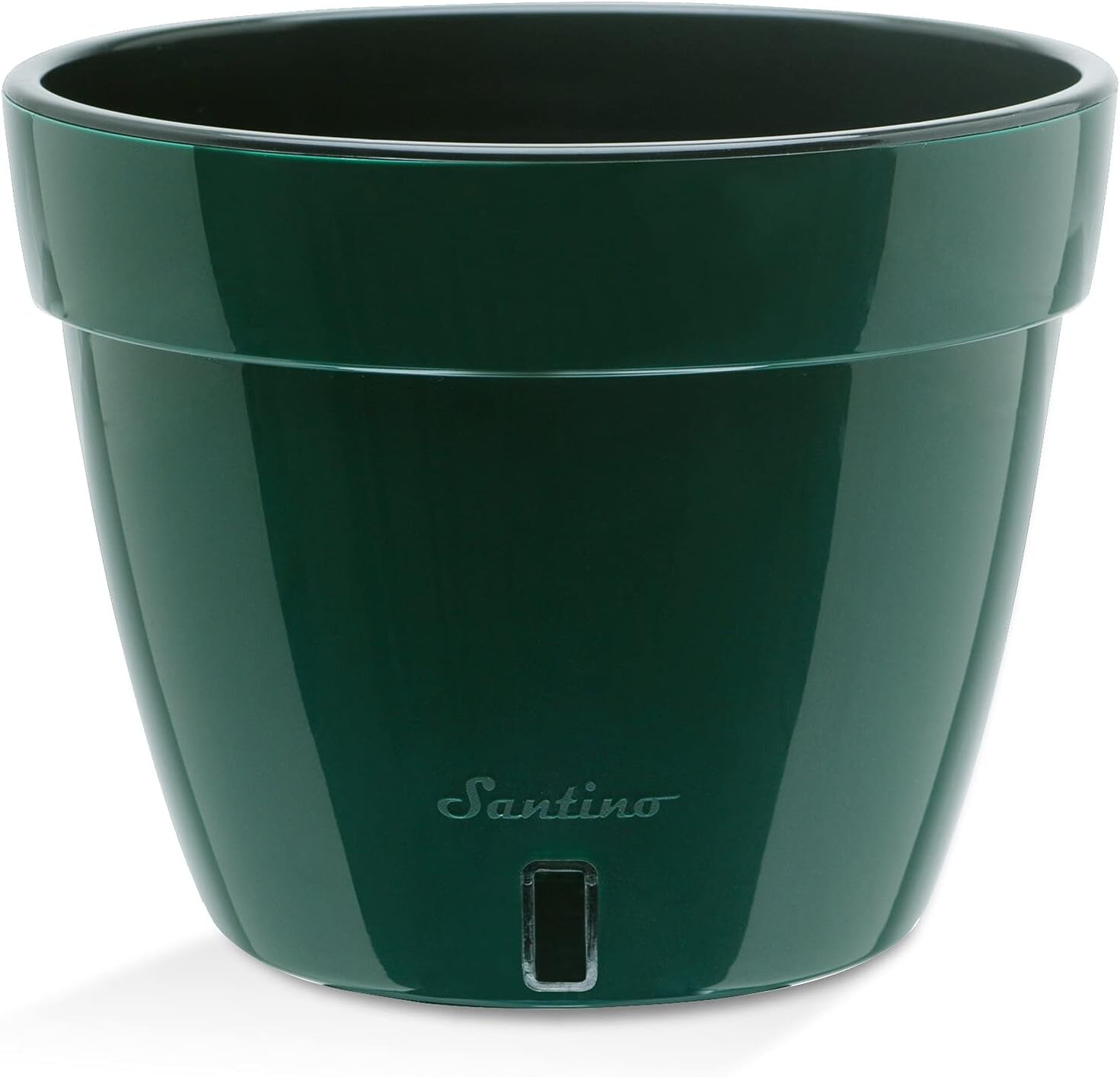 Santino Self Watering Planter Asti 11.8 Inch Green/Black Flower Pot