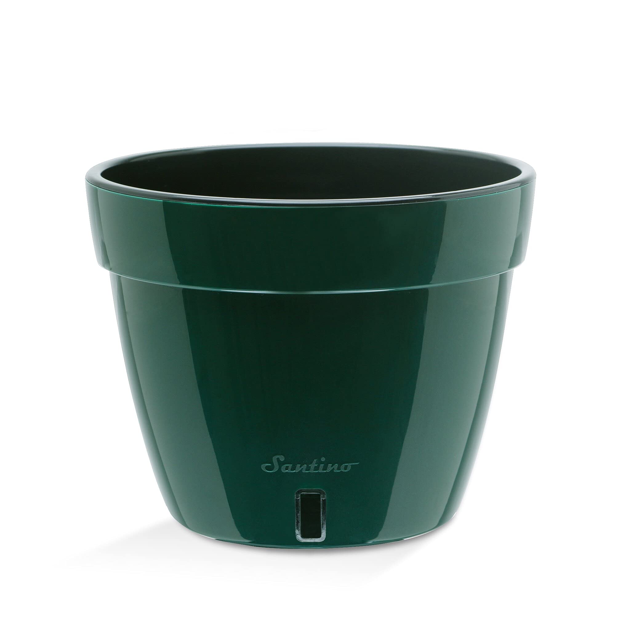 Santino Self Watering Planter Asti 11.8 Inch Green/Black Flower Pot