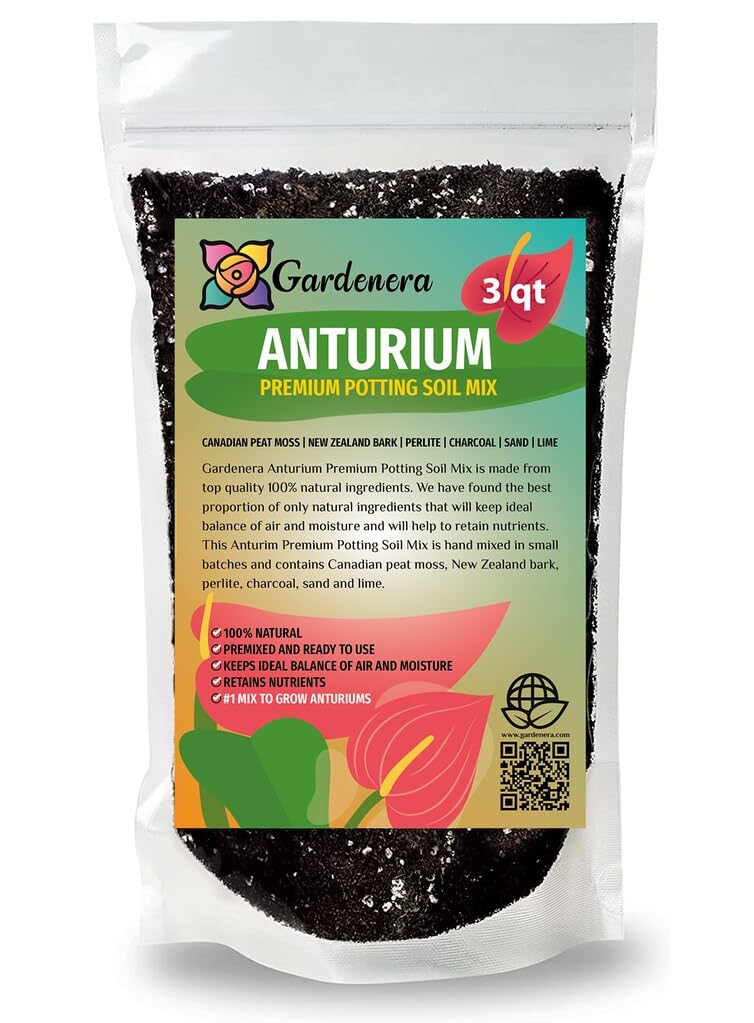 anthurium soil mix Gardenera Anthurium Potting Mix - Crafted for Superior Performance and Colorful Blooms