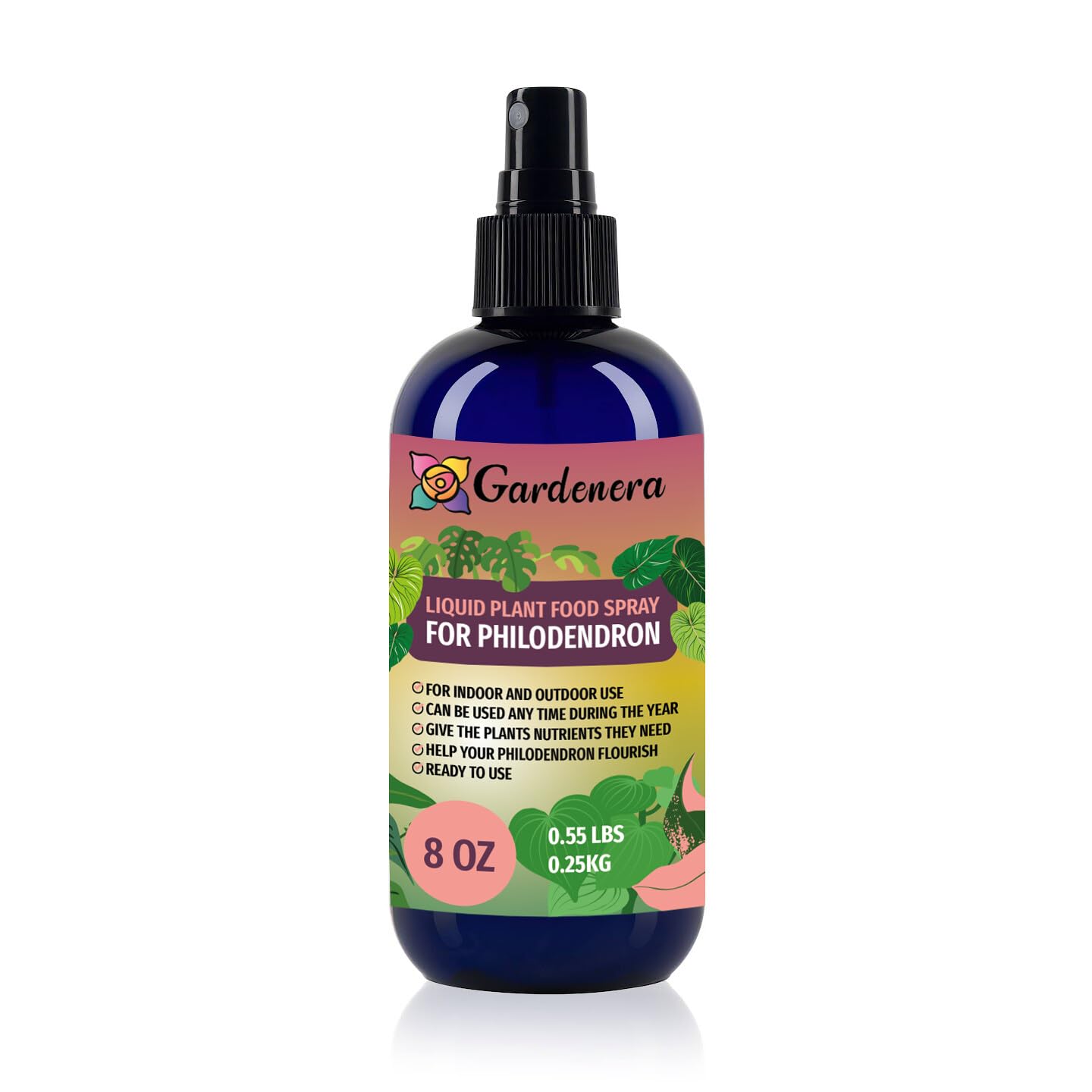 Gardenera Professional PHILODENDRON Superfood Spray Mist for Home Gardening | Micro-Fungi Enriched Fertilizer Mist for Healthy Leaves & Growth | 18 Key Vitamins & Minerals for PHILODENDRON - 8oz