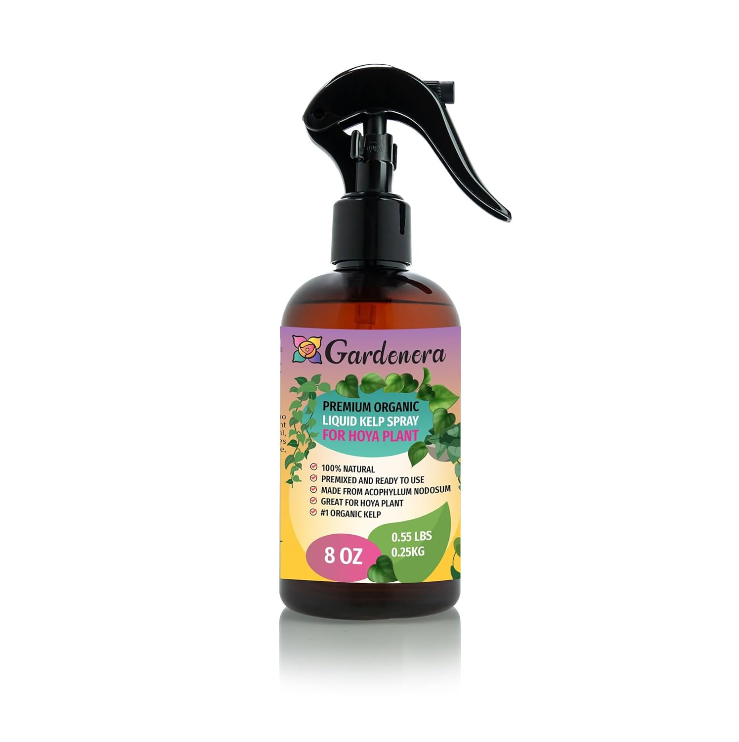 Gardenera Premium Organic Liquid Kelp Spray for HOYA PLANTS - 8 oz - Natural Superfood Spray to Maximize Leaf Size and Health