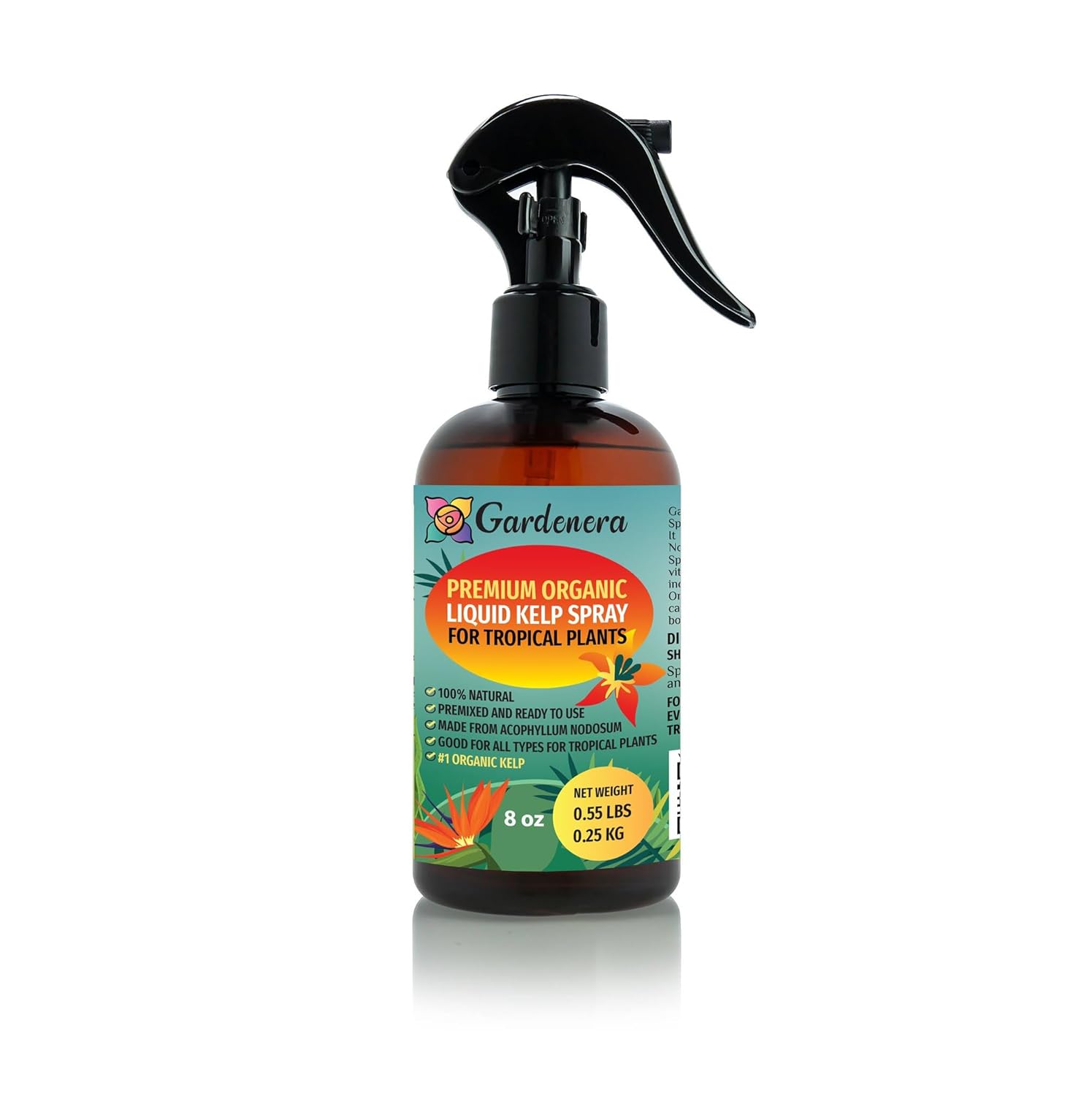 best organic spray for vegetable garden Gardenera Premium Organic Liquid Kelp Spray for TROPICAL PLANTS - 8 oz
