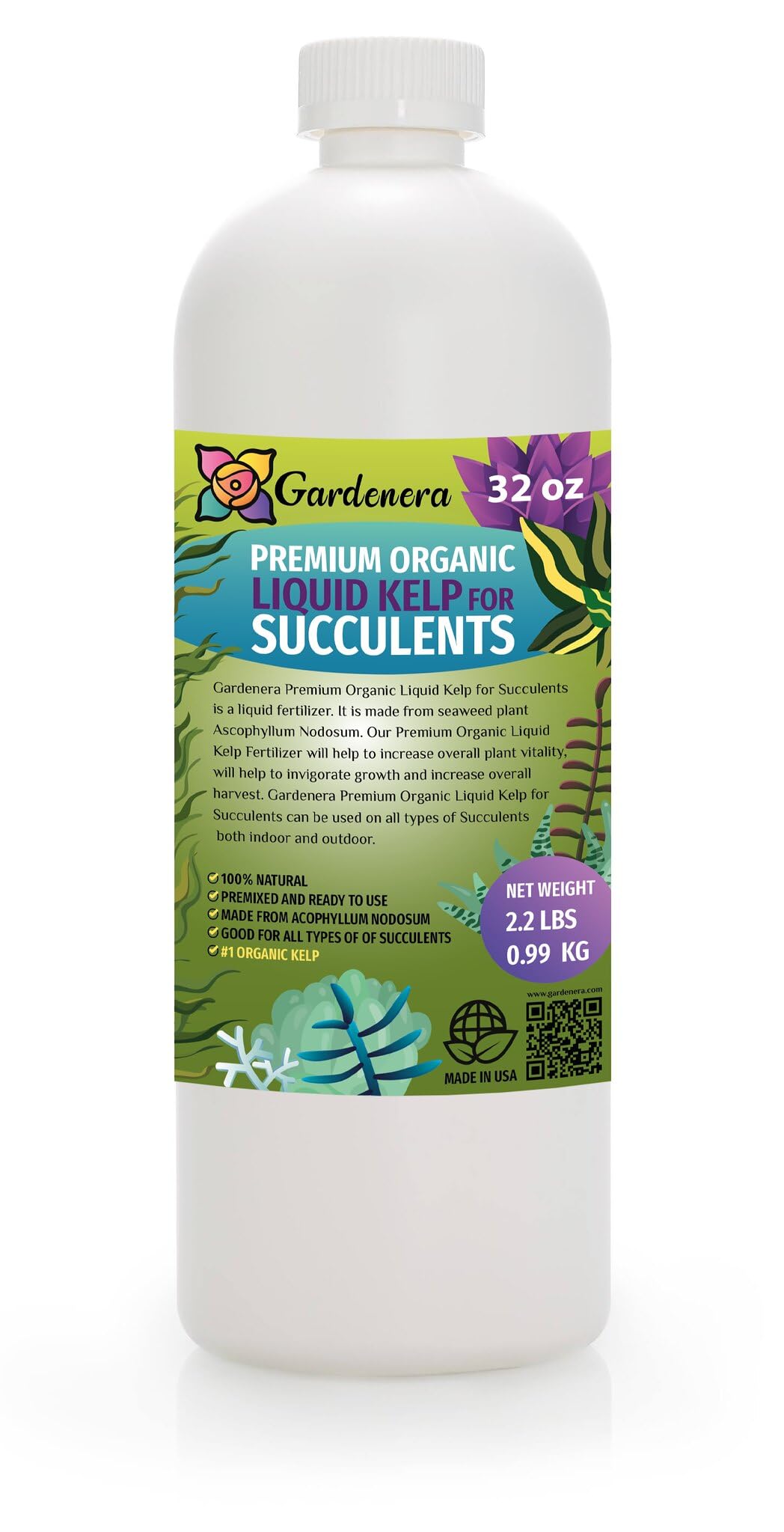 GARDENERA Concentrated Kelp & Seaweed Extract for Succulents and Cacti - 16 oz - Unleash The Power of Seaweed for Stunning Growth