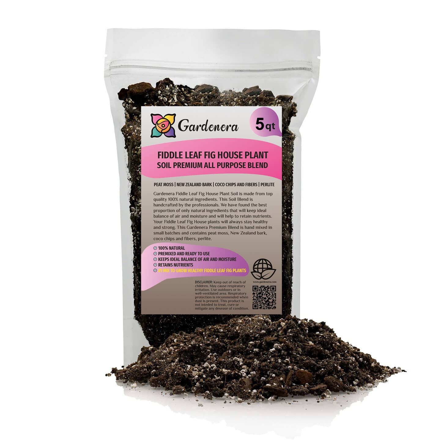 potting mix for fiddle leaf fig Gardenera Fiddle Leaf Fig Soil Mix - 10 Quart - Premium Blend of Peat Moss, New Zealand Bark, Coco Chips, and Perlite for All Purpose Planting