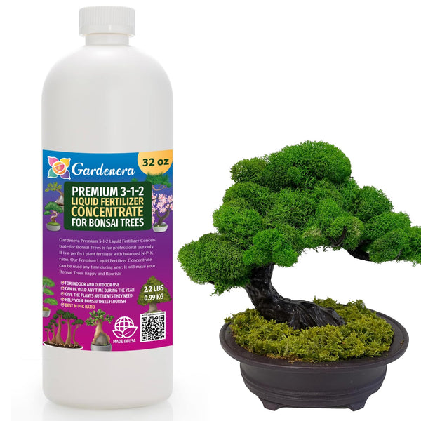 insecticide for bonsai tree Premium Liquid Bonsai Plant Fertilizer - 3-1-2 Concentrate for Indoor Plants and Flowers by Gardenera | Organic Plant Food for Bonsai