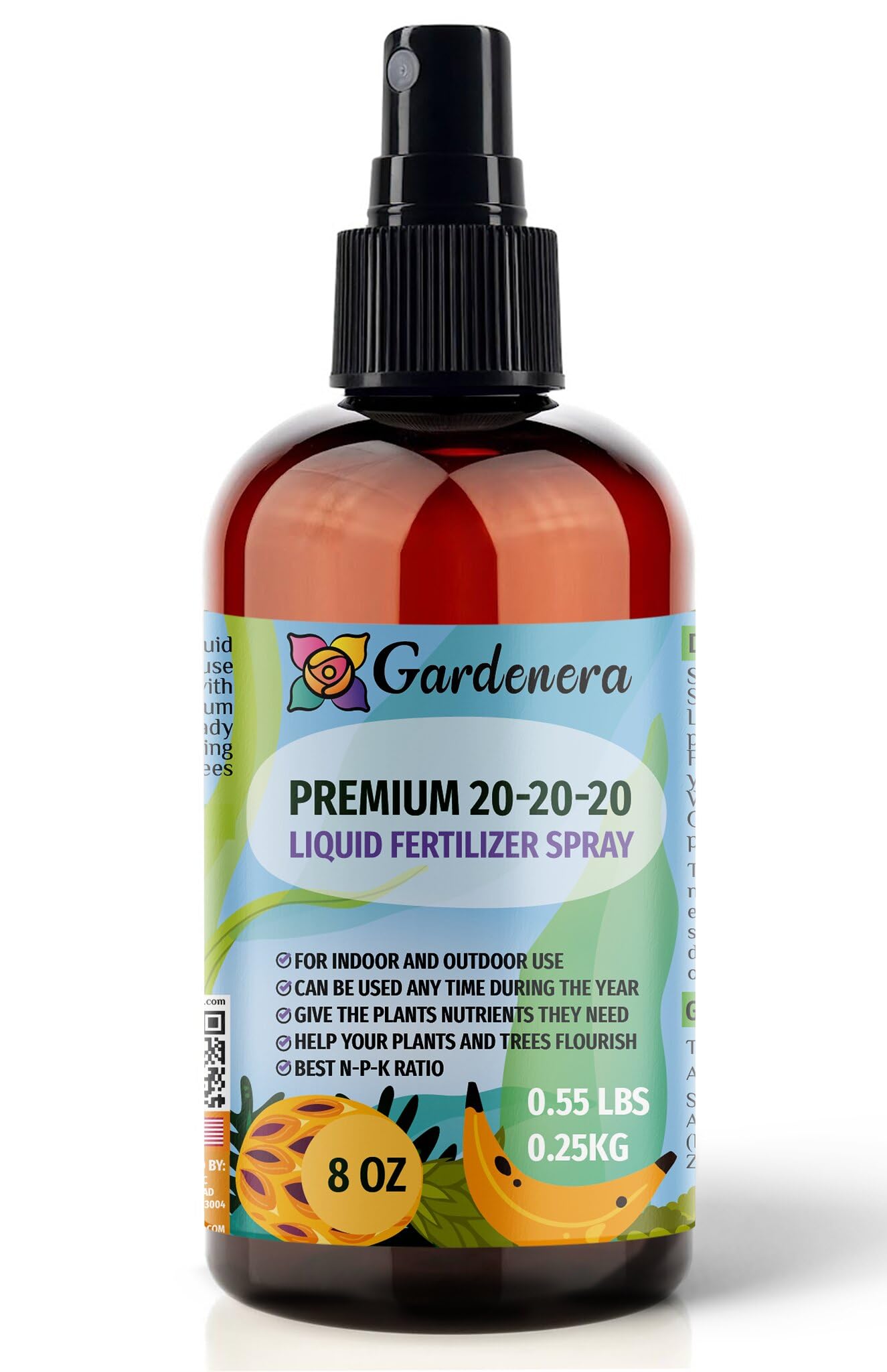 All-Purpose 20-20-20 Liquid Fertlizer Spray - Increases Flowering and Yield on All Varieties of Fruits, Vegetables and Flowers| Liquid Plant Superfood Mist (8 OZ)