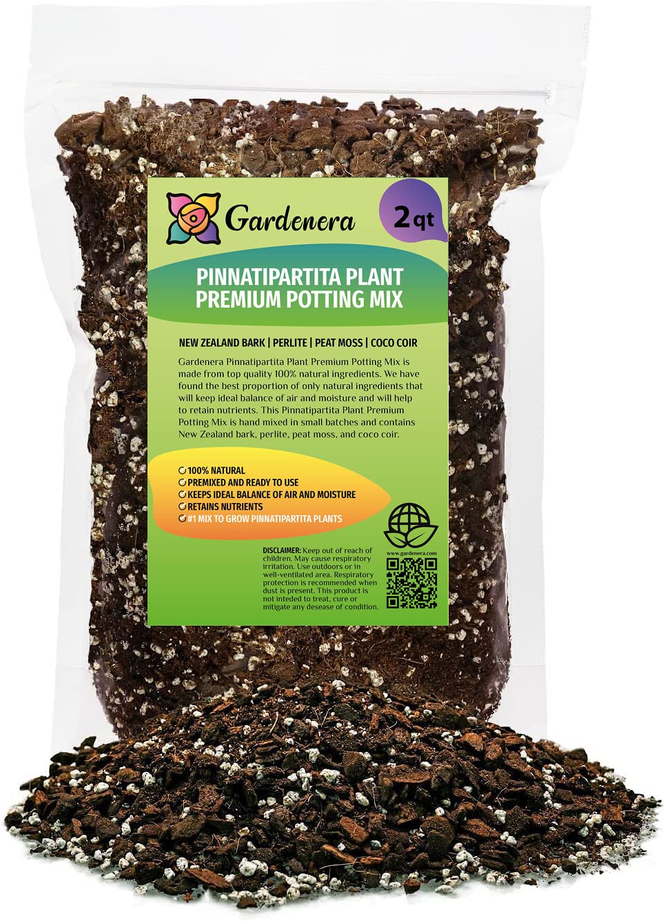 GARDENERA Monstera Pinnatipartita Plant Soil Mix - Premium Blend for Thriving Foliage and Root Development - 10 Quart (2 Bags of 5 Quart)