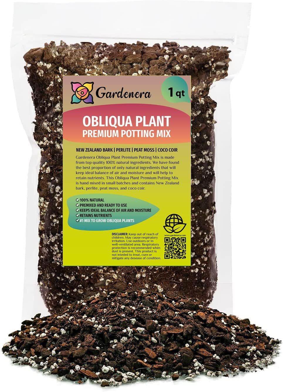 GARDENERA Planting Mix for Monstera Obliqua - Steady Growth and Vibrant Leaves by Gardenera - 10 Quart (2 Bags of 5 Quart)