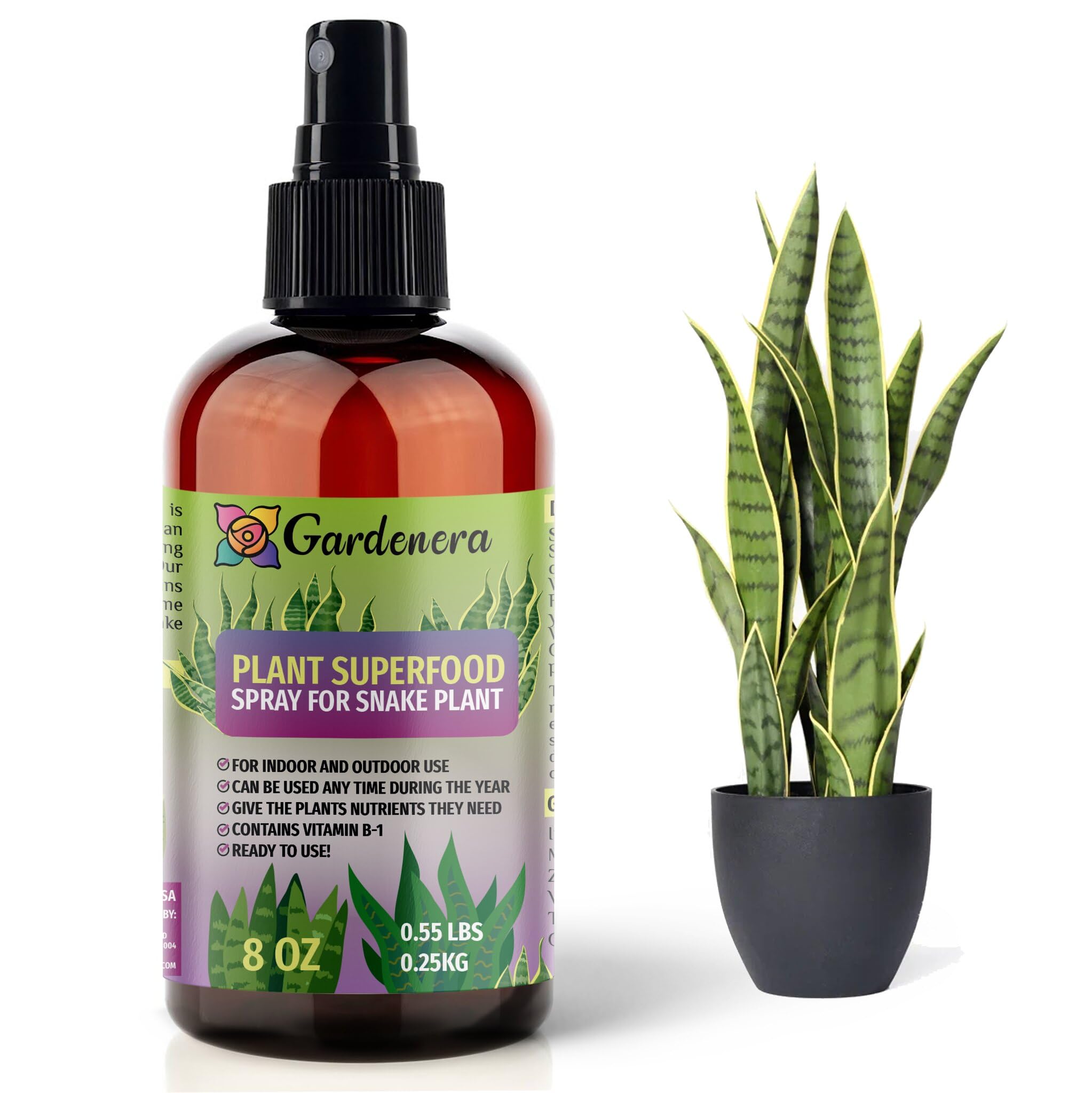 Plant Superfood for SNAKE PLANTS with B1 Vitamin, Glucose and Essential Minerals - Organic Plant Food Fertilizer for Indoor & Outdoor SNAKE Plant Care - 8oz