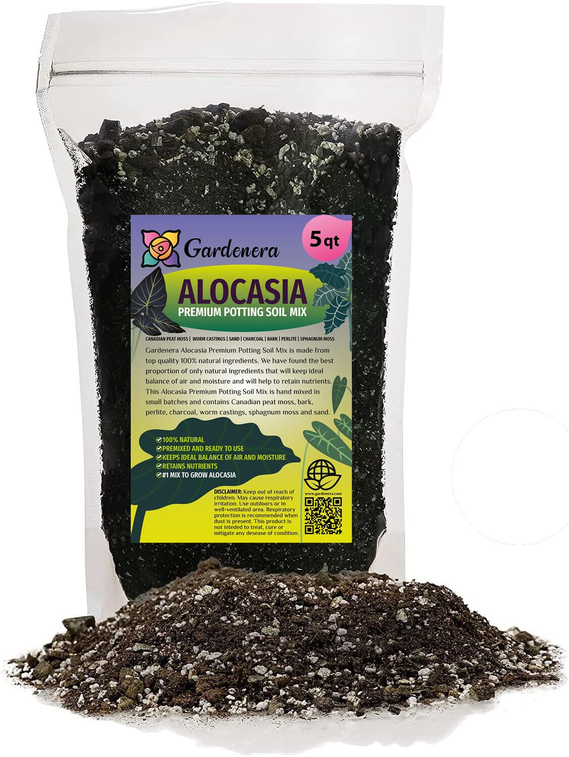 Gardenera Alocasia Plant Potting Soil - All-Natural Blend for Thriving Alocasia Plants - Boosts Root Health and Distinctive Foliage - 10 QUART