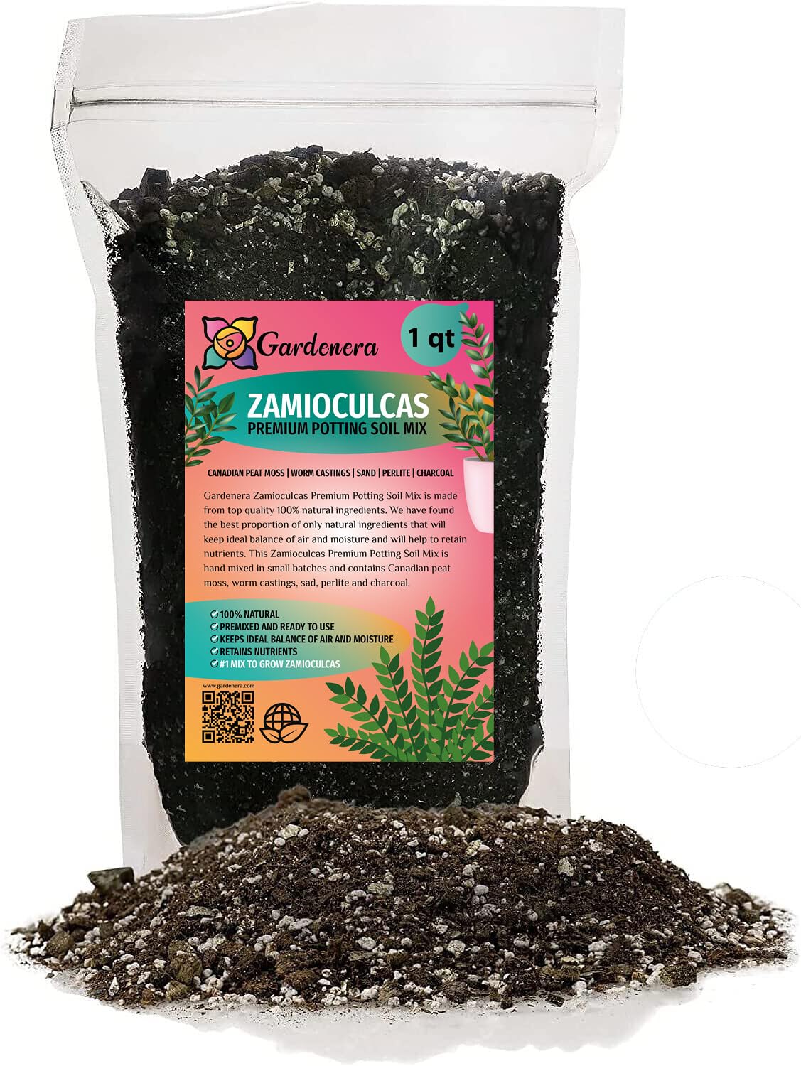 Gardenera Zamioculcas Plant Potting Soil - All-Natural Blend for Thriving Zamioculcas Plants - Boosts Root Health and Distinctive Beauty - 10 Quart