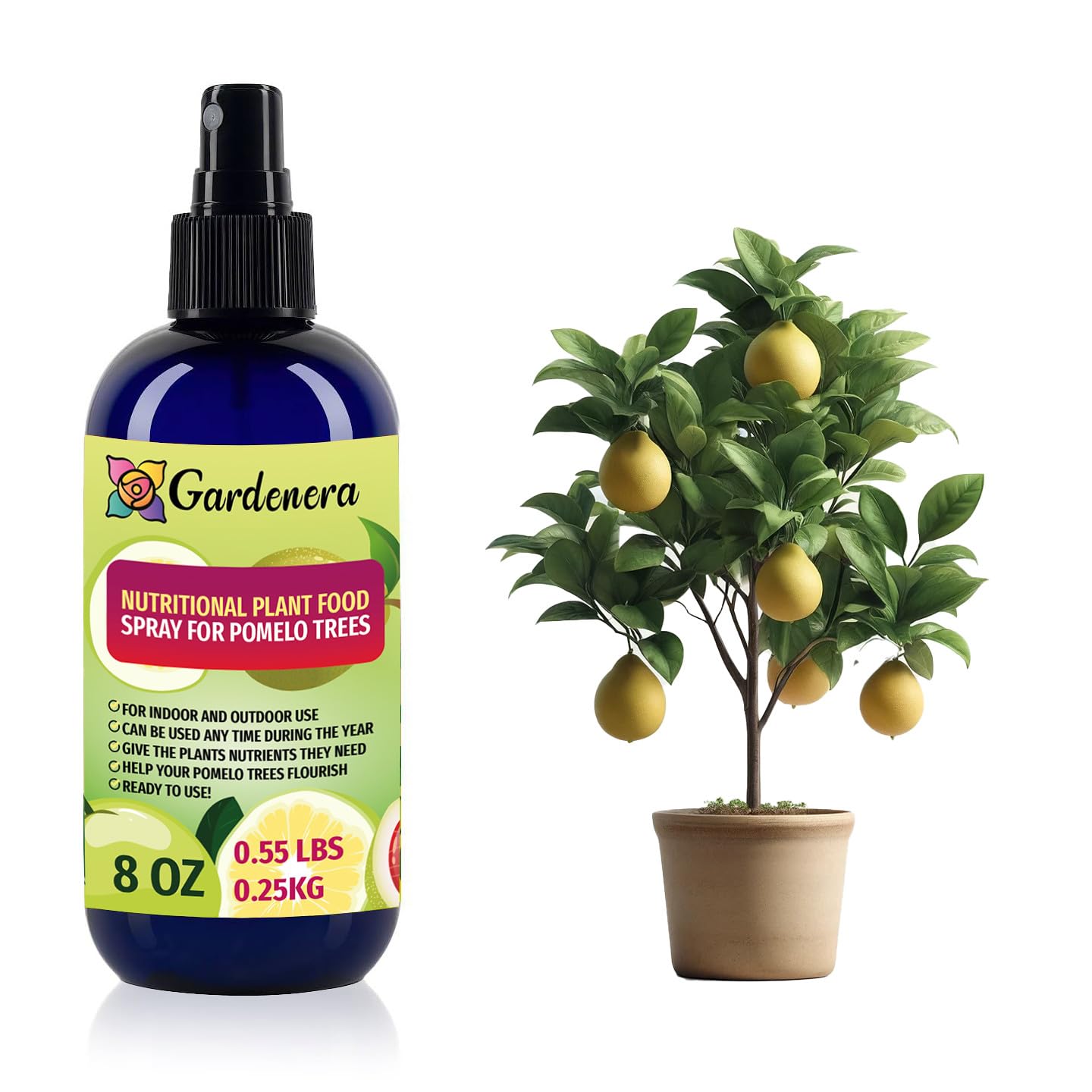 Gardenera Premium Nutritional Plant Food Spray for POMELO - Balanced Nutrition Plant Superfood | Excellent Growth Booster for Pomelo Trees in Pots- 8oz