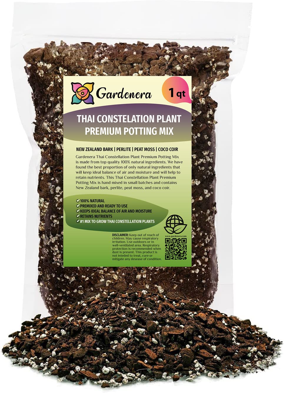 GARDENERA Thai Constellation Monstera Planting Mix - Promotes Steady Growth and Healthy Leaves - 10 Quart (2 Bags of 5 Quart)